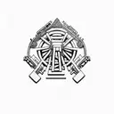 An intricate design featuring an uzi and rap lyrics intertwined, symbolizing your passion for both music and your gangster lifestyle. tattoo design idea