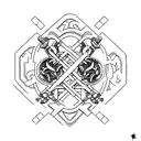 An intricate design featuring an uzi and rap lyrics intertwined, symbolizing your passion for both music and your gangster lifestyle. tattoo design idea