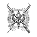 An intricate design featuring an uzi and rap lyrics intertwined, symbolizing your passion for both music and your gangster lifestyle. tattoo design idea