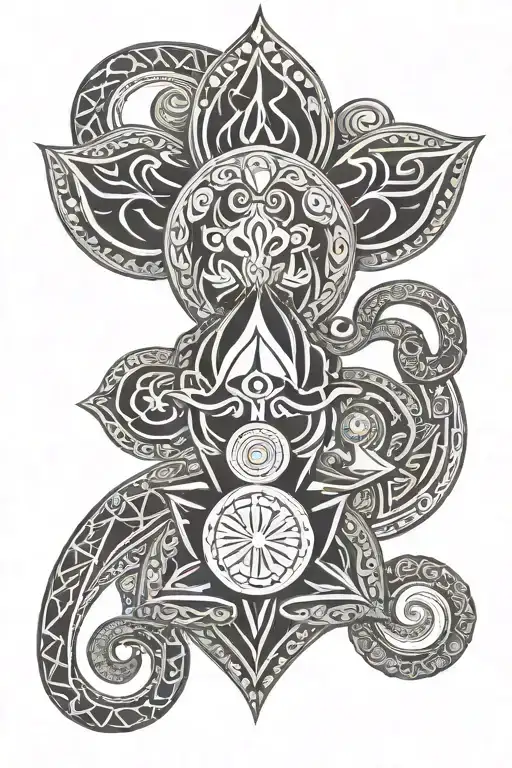 trishul om damru geometric tattoo tattoo design idea