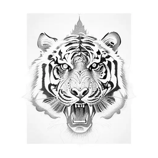 horse and bengal tiger tattoo design idea