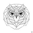 geometrical head of owl tattoo design idea