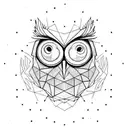 geometrical head of owl tattoo design idea