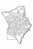 North Carolina state outline tattoo design idea