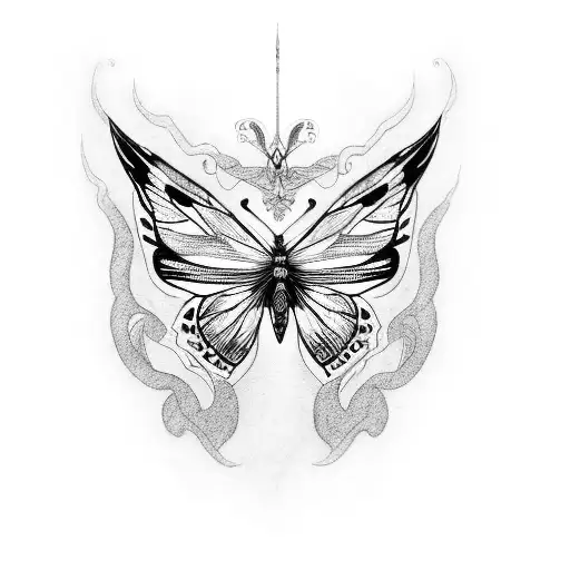 Butterfly espada tattoo design idea