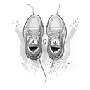 A pair of Jordan's shoes melting into a vibrant music equalizer tattoo design idea
