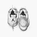 A pair of Jordan's shoes melting into a vibrant music equalizer tattoo design idea