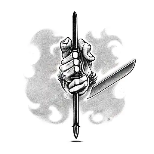 as I raise my flamming sword, my hand takes hold on judgement and I repay those who have hazed me tattoo design idea