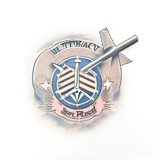 military beach forearm  tattoo design idea