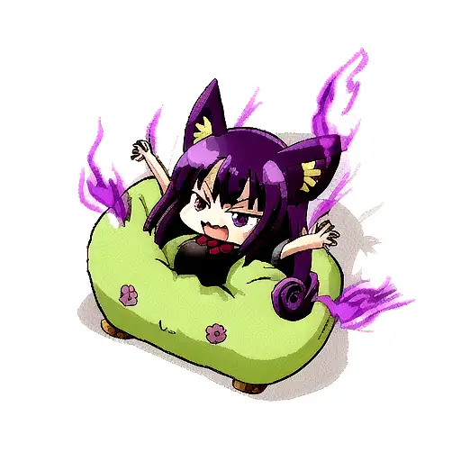 shadow in purple flame tattoo design idea