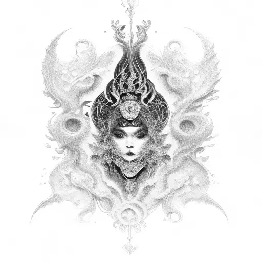 perfume in purple flame tattoo design idea