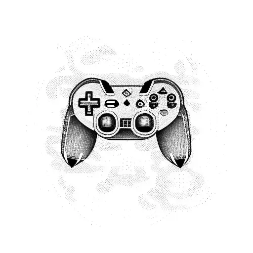 A video game controller morphing into a spaceship tattoo design idea