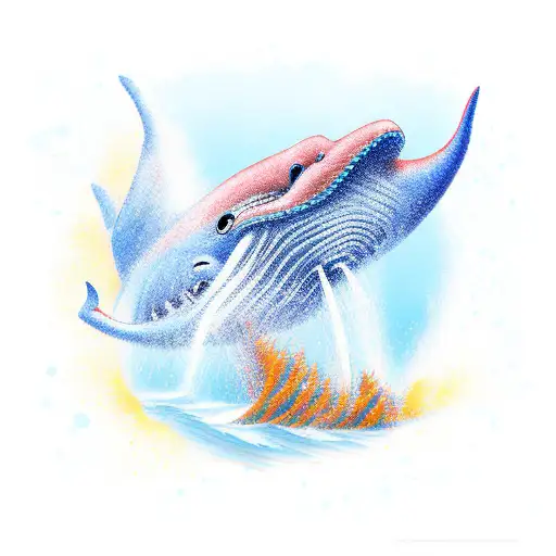 blue whale tattoo design idea