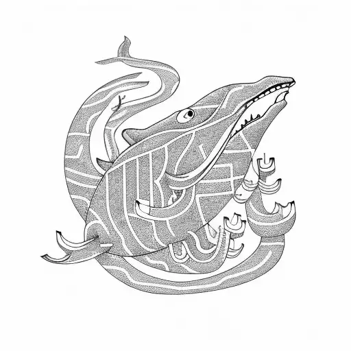 blue whale tattoo design idea