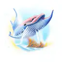 blue whale tattoo design idea