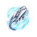 blue whale tattoo design idea