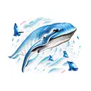 blue whale tattoo design idea