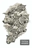 clouds animals tattoo design idea