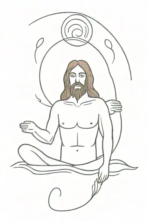 jesus saves peter from drowning tattoo design idea