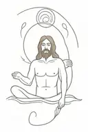 jesus saves peter from drowning tattoo design idea