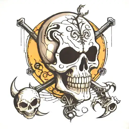 punisher skull + jack skellington tattoo design idea