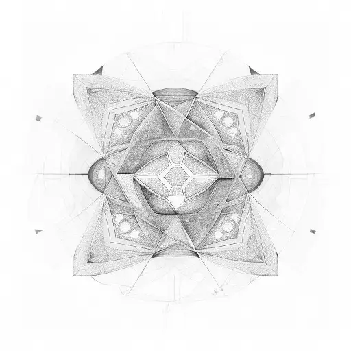 A geometric and symmetrical design showcasing the Oakland Colosseum, with the numbers 34 and 75 forming a visually striking pattern. tattoo design idea