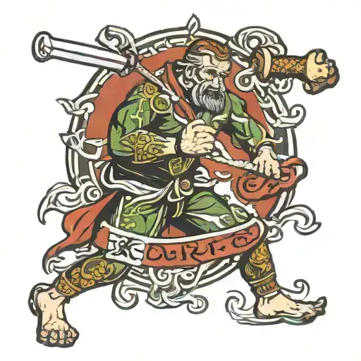 jiu-jitsu grappler irish celt mma tattoo design idea