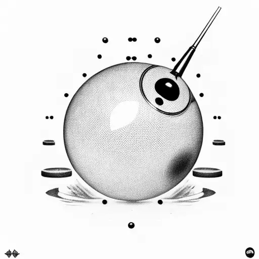 8 Ball with 2 cue's tattoo design idea