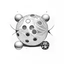 8 Ball with 2 cue's tattoo design idea