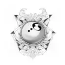 8 Ball 2 cue's tattoo design idea