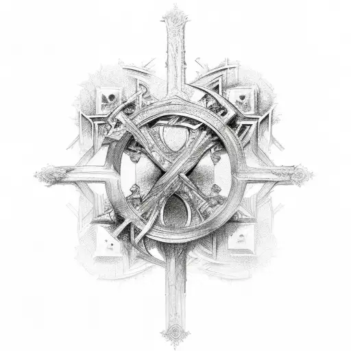 triple cross tattoo design idea
