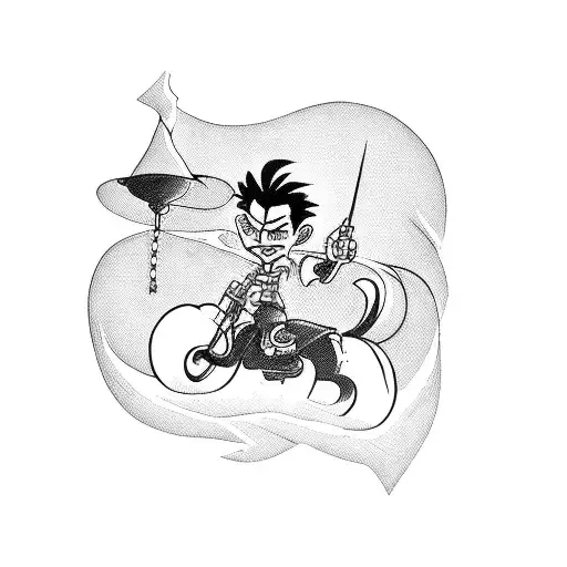 lucky luke riding a bomb tattoo design idea