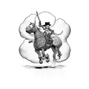 lucky luke riding a bomb tattoo design idea