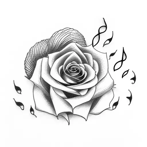 music, flowers, kingdom 3 friends, prison tattoo design idea
