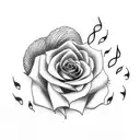music, flowers, kingdom 3 friends, prison tattoo design idea