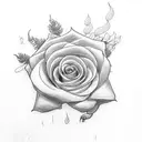 music, flowers, kingdom 3 friends, prison tattoo design idea