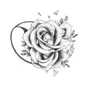 music, flowers, kingdom 3 friends, prison tattoo design idea