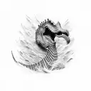 spinosaurus swimming tattoo design idea