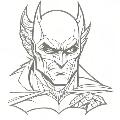 Batman holding joker tattoo design idea