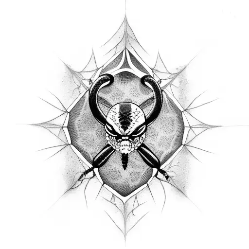 brimstone snake spiderweb tattoo design idea