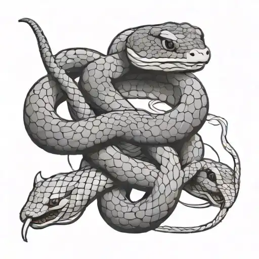 japanese inspired snake and drake tattoo design idea