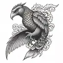 asian  drake tattoo design idea
