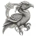 asian  drake tattoo design idea