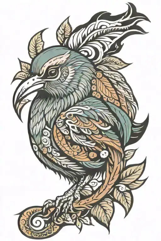 native kiwi tale tattoo design idea