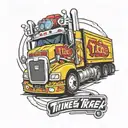 toy semi truck with little tikes logo on trailer tattoo design idea