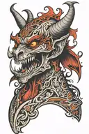 whispering devil tattoo design idea