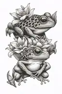 flowers frog  rabbit  tattoo design idea
