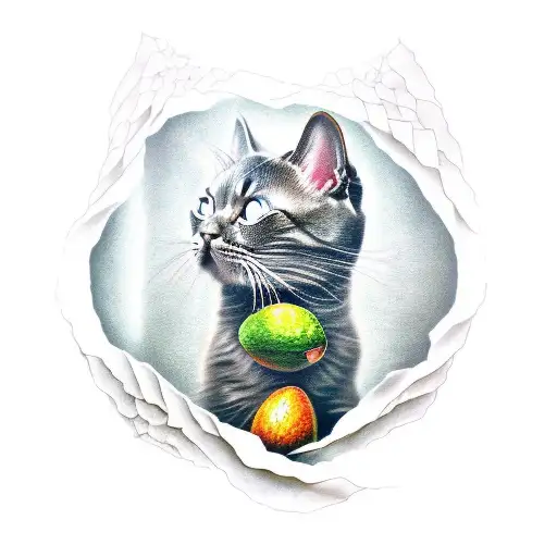 avocado, science, cat tattoo design idea