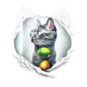 avocado, science, cat tattoo design idea