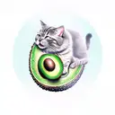 avocado, science, cat tattoo design idea